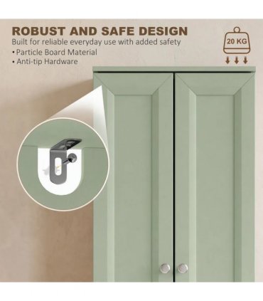 HOMCOM Narrow Bathroom Cabinet, Slim Storage Cabinet with 2 Doors & 4 Tiers, Freestanding Narrow Cupboard