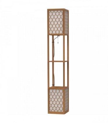 HOMCOM Duo Light Floor Shelves - Natural Wood Finish