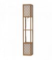 HOMCOM Duo Light Floor Shelves - Natural Wood Finish