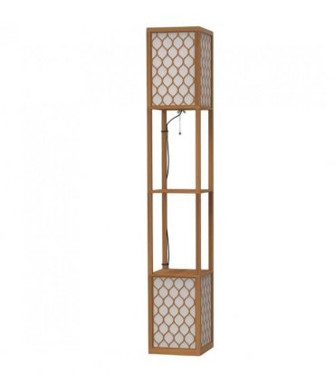 HOMCOM Duo Light Floor Shelves - Natural Wood Finish