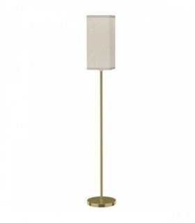 HOMCOM Floor Lamp, Modern Standing Lamp with Linen Shade and Foot Switch, Tall Lamps for Bedroom, Bulb not Included, Gold Tone