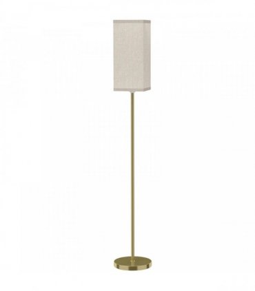 HOMCOM Floor Lamp, Modern Standing Lamp with Linen Shade and Foot Switch, Tall Lamps for Bedroom, Bulb not Included, Gold Tone