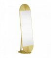 HOMCOM 50 x 161 cm Wavy Full Length Mirror, Free Standing Mirror with Metal Frame and Solid Base, Gold Tone