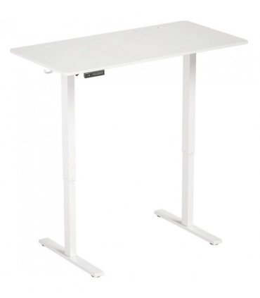 HOMCOM Standing Desk Memory Control Height Adjustable Desk 2 Cable Holes LED Display Sit Stand Desk White