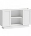 HOMCOM Sideboard Buffet Cabinet, 133 cm Storage Cabinet with 2 Open Shelves, 2 Cupboards and Soft Close Doors, White