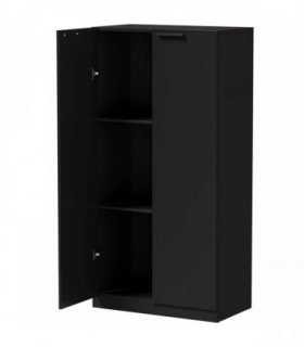 HOMCOM 120 cm Tall Storage Cabinet Cupboard, 3-Tier File Organiser Wooden Filing Cabinet, Black