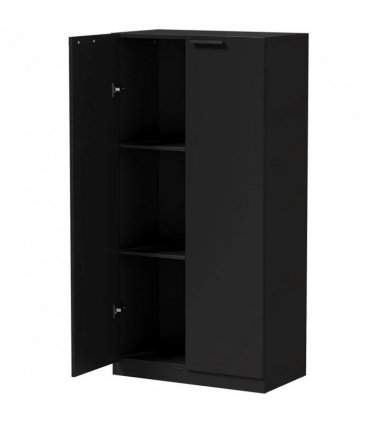 HOMCOM 120 cm Tall Storage Cabinet Cupboard, 3-Tier File Organiser Wooden Filing Cabinet, Black