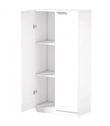 HOMCOM 120 cm Tall Storage Cabinet Cupboard, 3-Tier File Organiser Wooden Filing Cabinet, White