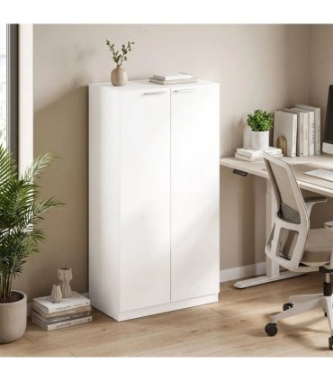 HOMCOM 120 cm Tall Storage Cabinet Cupboard, 3-Tier File Organiser Wooden Filing Cabinet, White
