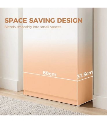 HOMCOM 120 cm Tall Storage Cabinet Cupboard, 3-Tier File Organiser Wooden Filing Cabinet, White