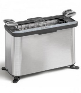 HOMCOM 3-in-1 Electric Mini Oven, Long Slot Toaster and Tabletop Grill, with LED Display, 60 Min Timer, Stainless Steel, 1700W