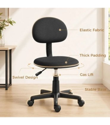 HOMCOM Small Armless Office Chair - Black