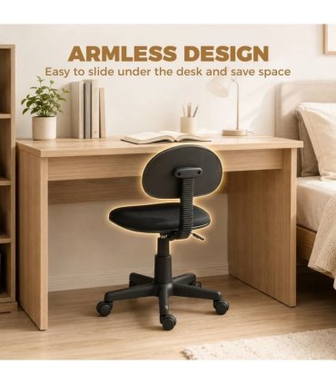 HOMCOM Small Armless Office Chair - Black