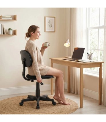 HOMCOM Small Armless Office Chair - Black