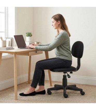 HOMCOM Small Armless Office Chair - Black