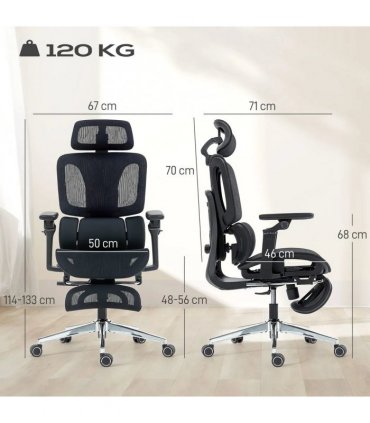 HOMCOM Ergonomic Office Chair, High Back Mesh Desk Chair, Black