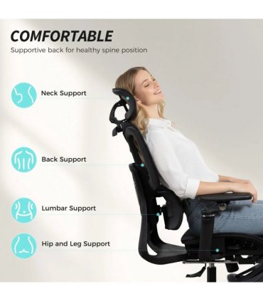 HOMCOM Ergonomic Office Chair, High Back Mesh Desk Chair, Black