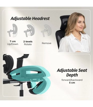 HOMCOM Ergonomic Office Chair, High Back Mesh Desk Chair, Black