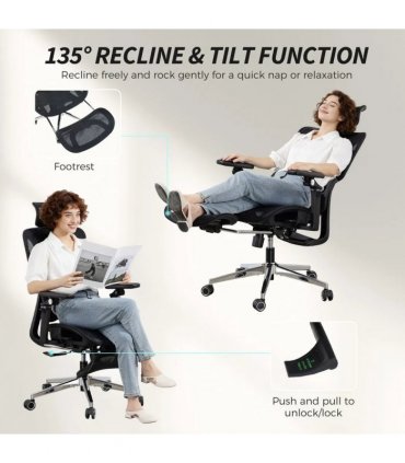 HOMCOM Ergonomic Office Chair, High Back Mesh Desk Chair, Black