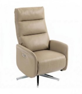 HOMCOM Power Recliner Chair, Swivel Electric Reclining Chair with Type C?, Recliner Armchair with Footrest, Brown