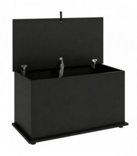 HOMCOM Storage Chest, 102L Blanket Box, Shoe Bench with Safety Hinged Lid, Bed End Bench for Bedroom, 80 x 40 x 45cm, Black