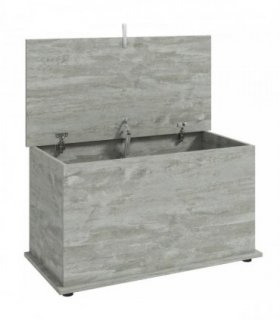 HOMCOM Storage Chest, 102L Blanket Box, Shoe Bench with Safety Hinged Lid, Bed End Bench for Bedroom, 80 x 40 x 45cm, Grey