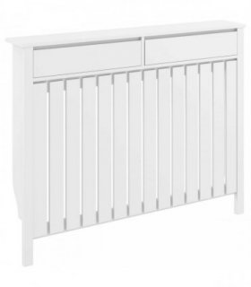 HOMCOM 93 x 119cm Rustic-Look Radiator Cover - White