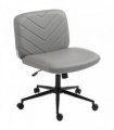HOMCOM Home Office Desk Chair Height Adjustable Swivel Chair Cross Legged Wide Seat Swivel Wheels Grey
