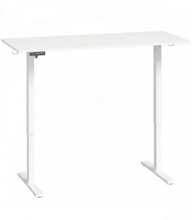 HOMCOM Standing Desk Memory Control Height Adjustable Desk 2 Cable Holes LED Display Sit Stand Desk White