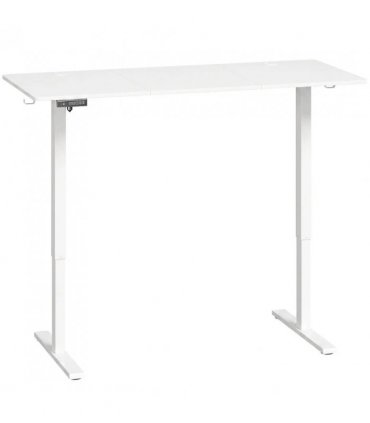 HOMCOM Standing Desk Memory Control Height Adjustable Desk 2 Cable Holes LED Display Sit Stand Desk White
