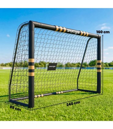SPORTNOW Football Goal, 8 x 5ft Portable Football Net with EPE Foam Padding, PVC Tube Covers Ground Stakes and Metal Frame