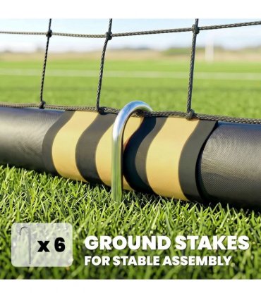 SPORTNOW Football Goal, 8 x 5ft Portable Football Net with EPE Foam Padding, PVC Tube Covers Ground Stakes and Metal Frame