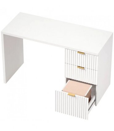HOMCOM Computer Desk with 3 Drawers Reversible Home Office Desk 120 cm, White