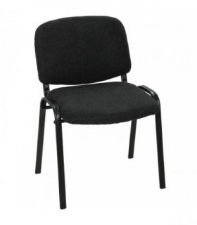 HOMCOM Meeting Chair, Stackable Ergonomic Office Chair with Padded Seat, Curved Backrest for Conference Room, Black