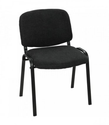 HOMCOM Meeting Chair, Stackable Ergonomic Office Chair with Padded Seat, Curved Backrest for Conference Room, Black
