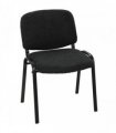 HOMCOM Meeting Chair, Stackable Ergonomic Office Chair with Padded Seat, Curved Backrest for Conference Room, Black
