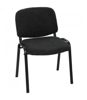 HOMCOM Meeting Chair, Stackable Ergonomic Office Chair with Padded Seat, Curved Backrest for Conference Room, Black