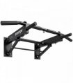 SPORTNOW Pull Up Bar Wall Mounted Chin Up Bar with Folding Design, 3 Hooks for Resistance Bands, Supports up to 120 kg, Black