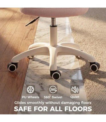 HOMCOM Office Chair, Armless Computer Desk Chair with Breathable Mesh, Adjustable Height, Swivel Wheels, Pink