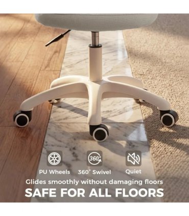 HOMCOM Office Chair, Armless Computer Desk Chair with Breathable Mesh, Adjustable Height, Swivel Wheels, Grey