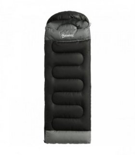 Outsunny Sleeping Bag for Adults, Lightweight & Compact Sleeping Bag, 3 Seasons, Black