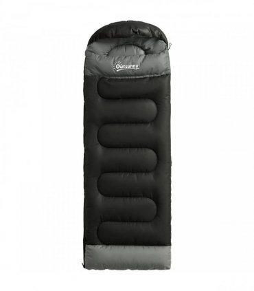 Outsunny Sleeping Bag for Adults, Lightweight & Compact Sleeping Bag, 3 Seasons, Black