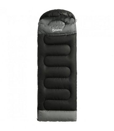 Outsunny Sleeping Bag for Adults, Lightweight & Compact Sleeping Bag, 3 Seasons, Black
