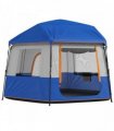 Outsunny Cabin Tent Easy Setup 3000mm Waterproof Camping Tent 4 Person with Carrying Bag Blue