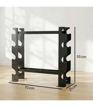 SPORTNOW 4-Tier Dumbbell Rack, Heavy-Duty Weight Rack for Dumbbells, Kettlebells and Multiple Balls, 200 KG Capacity, Black