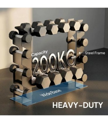 SPORTNOW 4-Tier Dumbbell Rack, Heavy-Duty Weight Rack for Dumbbells, Kettlebells and Multiple Balls, 200 KG Capacity, Black
