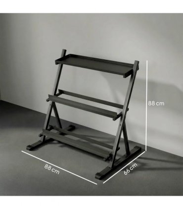 SPORTNOW 3-Tier Adjustable Dumbbell Rack, Heavy-Duty Weight Rack for Dumbbells, Kettlebells and Multiple Balls, Space-Saving Weight Storage Stand for Home Gym, 200 KG Capacity