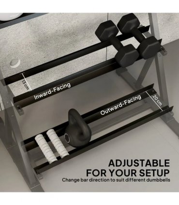 SPORTNOW 3-Tier Adjustable Dumbbell Rack, Heavy-Duty Weight Rack for Dumbbells, Kettlebells and Multiple Balls, Space-Saving Weight Storage Stand for Home Gym, 200 KG Capacity