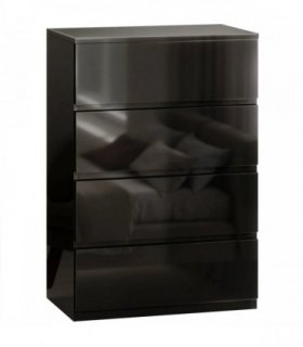 HOMCOM Chest of Drawers, 4-Drawer Storage Cabinets, Modern Dresser, Storage Drawer Unit for Bedroom
