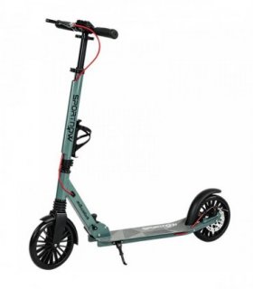 SPORTNOW Foldable Kick Scooter with Height Adjustable Handlebar, One-click Folding Adult Scooters with 200 mm Big Wheels, Silver Tone